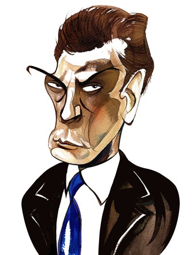 Sir Andrzej Panufnik (caricatura en color) de Neale Osborne